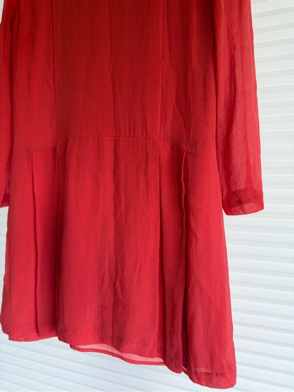 Tory Burch silk coral drop waist pleated dress size 4